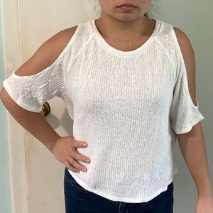 H&M White Cut Out Top
